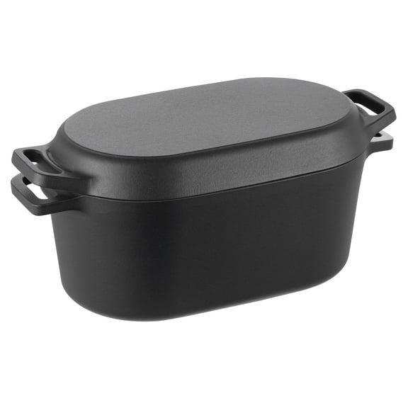 Enameled Cast Iron Dutch Oven 3.5 Quart Pot with Lid Dual Handles Heavy Duty Durable Cookware Oven Induction Compatible up to 500F for Stews Roasting Bread Baking Black