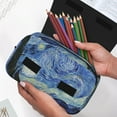 thumbnail image 7 of Hirioo The Starry Night for Large Grid Mesh Pencil Case with Zipper Stationery Organizer Case, 7 of 7