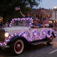 thumbnail image 5 of Lazyguy Decorative Plastic Independence Day Decor Pre-Lit Patriotic Garland Wreath, 1 Pc, Red White Blue Multicolor, 5 of 9
