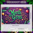 thumbnail image 2 of Colorful Feathers Mardi Gras Banner Golden Mask Happy Mardi Gras Display Purple Gold Green Star Decorations Carnival Backdrop for Carnival Party Mardi Gras Celebration Indoor Decoration, 2 of 9