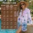 thumbnail image 5 of Renewold Women Long Sleeve Beach Shirt Blouses Bathing Suit Cover Up Comfortable Soft Button Down Cover Ups for Women Casual Beachwear Resort Wear, Mandala Floral Print Violet Blue, 3XL, 5 of 7