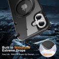 thumbnail image 5 of Dteck for iPhone 16 Case with Invisible Magnetic 360° Rotating Stand,Compatible with MagSafe,Military-Grade Drop Protection Shockproof Bumper Translucent Case for iPhone 16,Black, 5 of 7