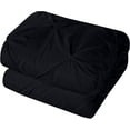 thumbnail image 3 of Pinch Pleated Duvet Cover Set - 3 Piece Set with Zipper, 100% Egyptian Cotton & Luxurious 400 Thread Count, Pintuck Comforter Cover & Pillow Covers - Black Solid, King Size., 3 of 6