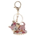 thumbnail image 1 of GOOHOCHY Exquisito colgante de llave con forma de gato, colgante decorativo para bolso, llavero con diamantes de imitación, 1 of 8