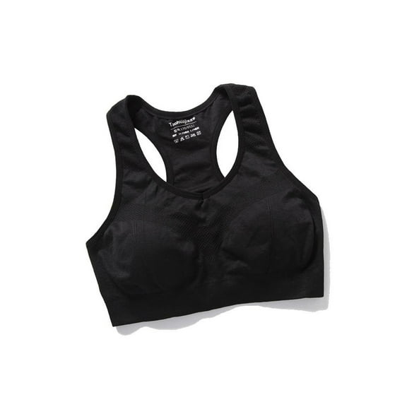 Ochine Women's Sports Bra Bandeau Padded Wireless Racerback Bra Removable Cup Comfy Seamless Stretch Tube Top T Shirt Bra for Gym Yoga Fitness Everyday Sleeping Vocation, M-L