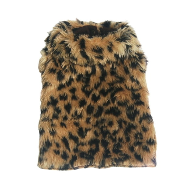 Ropa para mascotas Mantenimiento cálido Cómodo suave Leopardo Impreso Mascotas Ropa elegante Abrigo Traje para Navidad Festival Festival M Eigraketly PT000683-03