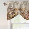 thumbnail image 3 of Mushroom Tie Up Valance Curtains for Windows, Kitchen Curtains Window Shades, Farmhouse Summer Botanical Floral Rustic Light Filtering Roman Curtain Valances for Bedroom/Bathroom/Cafe 42"x12", 3 of 9
