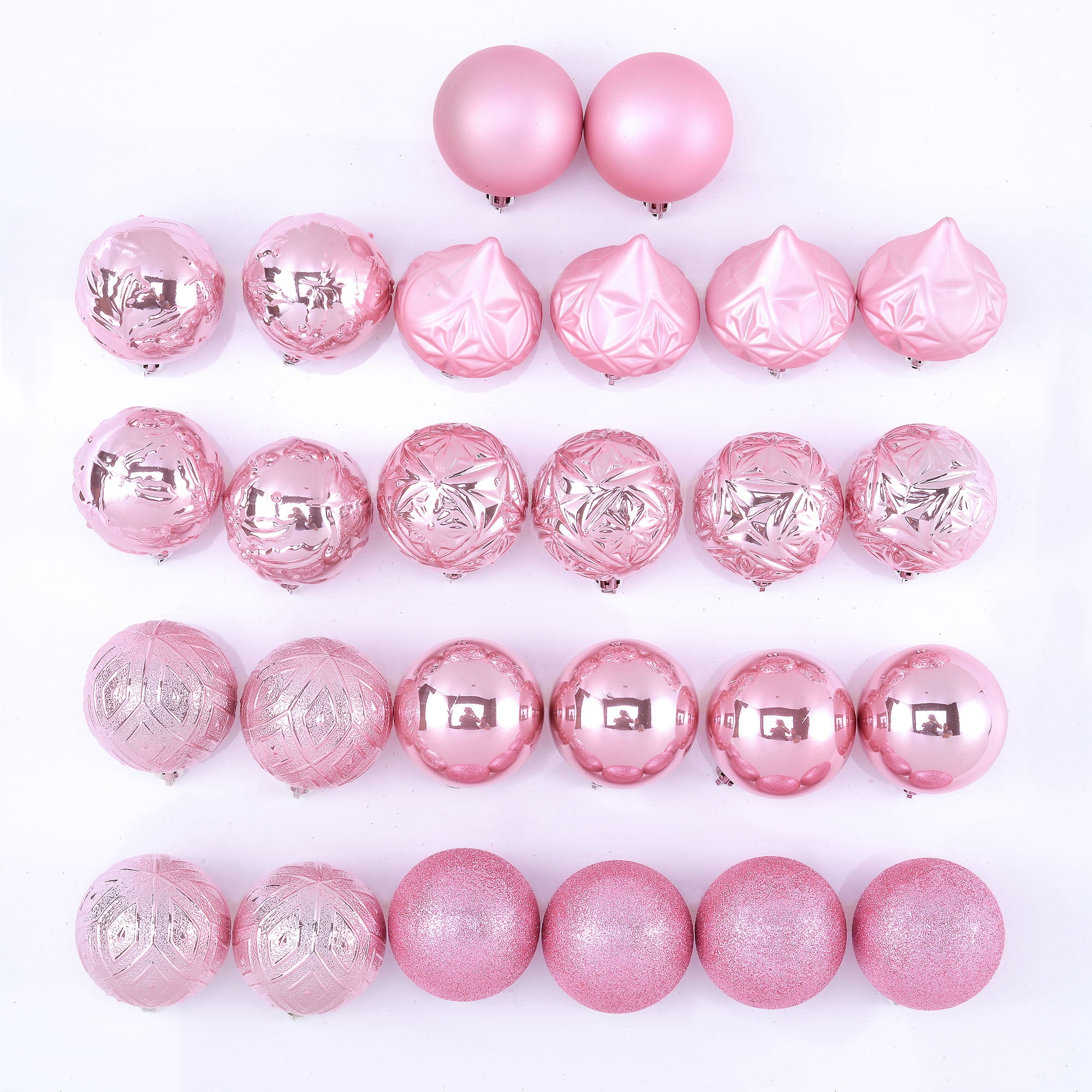 Holiday Time 26 Count Shatterproof Ornaments- Pink