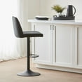thumbnail image 2 of Bouclair Black Fabric and Metal Adjustable Bar Stool, 2 of 9