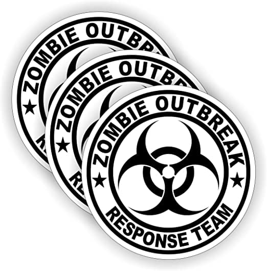 Zombie Outbreak Response Team Hard Hat StickersHelmet Decals Labels ZORT 3 