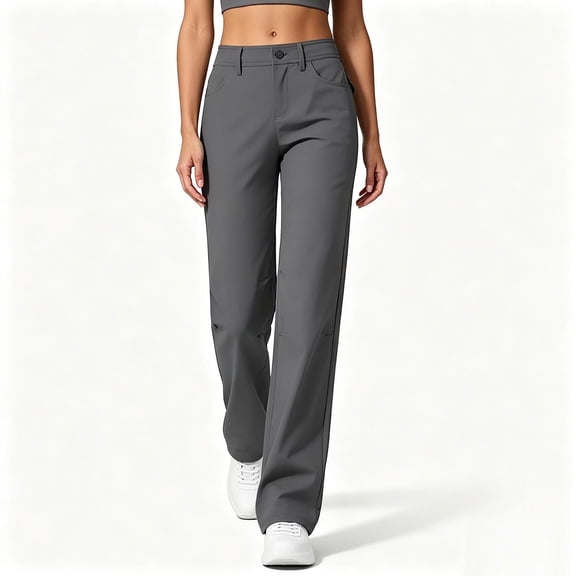 BUIGTTKLOP Dress Pants for Women High Waisted Business Causal Elastic Waist Straight Leg Stretch Flare Work Trousers