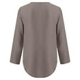 thumbnail image 4 of asdoklhq Womens Plus Size Tops Clearance,Women's Summer Shirts Zip Casual Tunic V-Neck Rollable Blouse Tops T-Shirt, 4 of 6