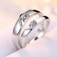 thumbnail image 3 of Ring Promise de plata de ley 925 en forma de corazón, ajustable para parejas, 3 of 6