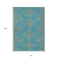 thumbnail image 3 of 10' X 14' Teal Blue And Pink Geometric Washable Indoor Outdoor Area Rug, 3 of 5