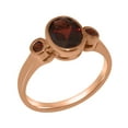 thumbnail image 1 of LBG British Made 18k Rose Gold Natural Garnet Womens Anniversary Ring - 33 size options - Size 5, 1 of 6