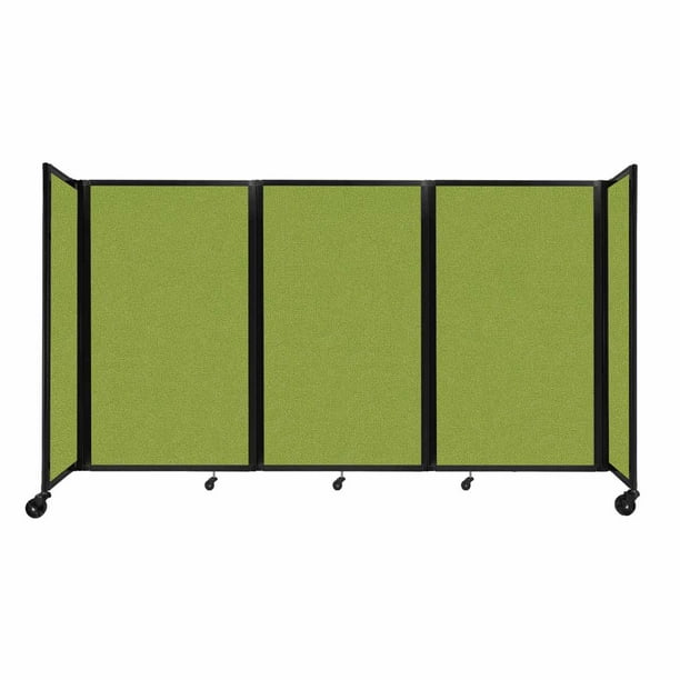 Versare Room Divider 360 Portable Wall Partition 3 Panels Wide 8'6" x 5' Lime Green Fabric