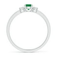 thumbnail image 2 of ANGARA Natural Classic Emerald and Diamond Three Stone Engagement Ring in Sterling Silver for Women (Size-4mm) | May Birthstone, Birthday, Anniversary, Jewelry Gift for Women | Natural Emerald Ring, 2 of 10