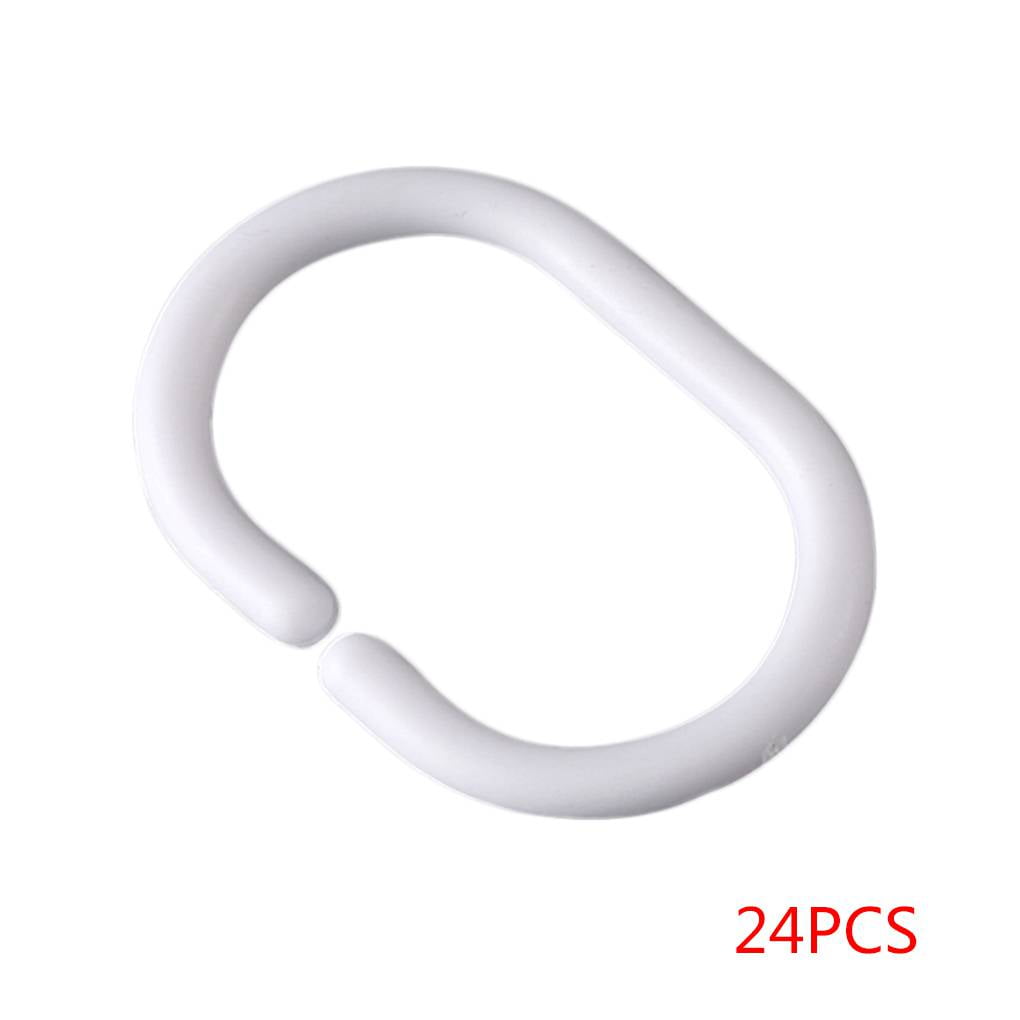 12pcs Shower Curtain Hooks C-shape Oval Shaped Hooks Bathroom Curtain Hanger