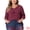Burgundy, variant on Women's Plus Tops Tie Neck Tassel Self Flutter 3/4 Sleeve Blouses Tops 1X Army Green