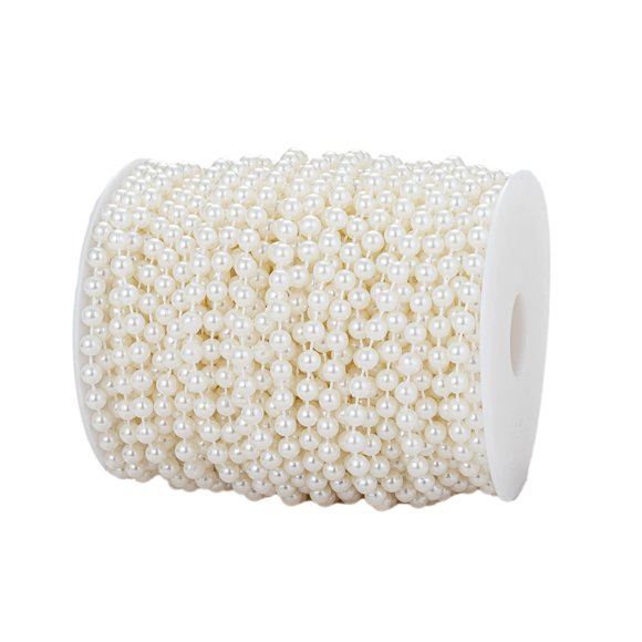 Guirnalda Decorativa YoungJewl Perlas Artificiales 6mm 25m Marfil