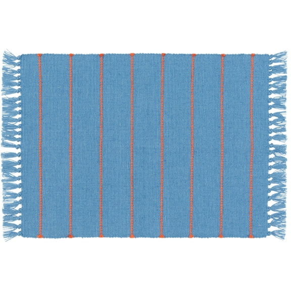 Mainstays by Becky G. & Alejandra Indoor/Outdoor Layering Rug, Blue Stripe, 24" x 36"