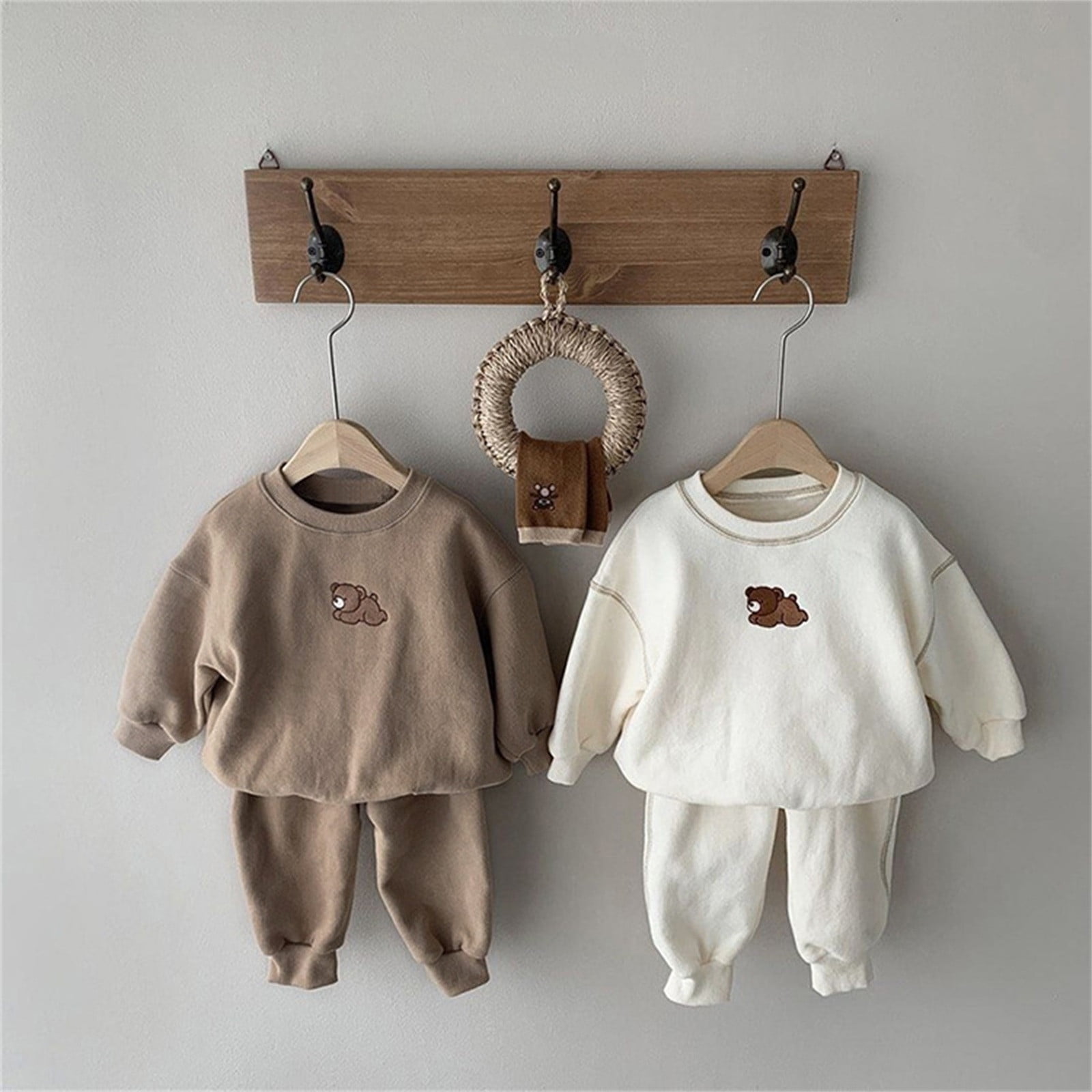 ZHAGHMIN Kids Clothes Boys 24 Months Baby Girls Boys Autumn Bear Cotton  Long Sleeve Long Pants Hoodie Sport Pants Set Outfits Clothes Boys Outfits  4 Months 4 Month Old Boy Outfits Winter