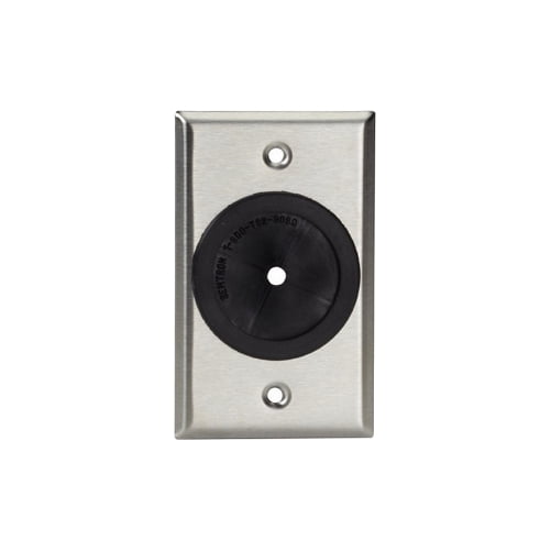 Black Box WP841 AV Stainless Steel Wallplate, Single Gang - 0.25 to 1.75 in. Rubber Grommet