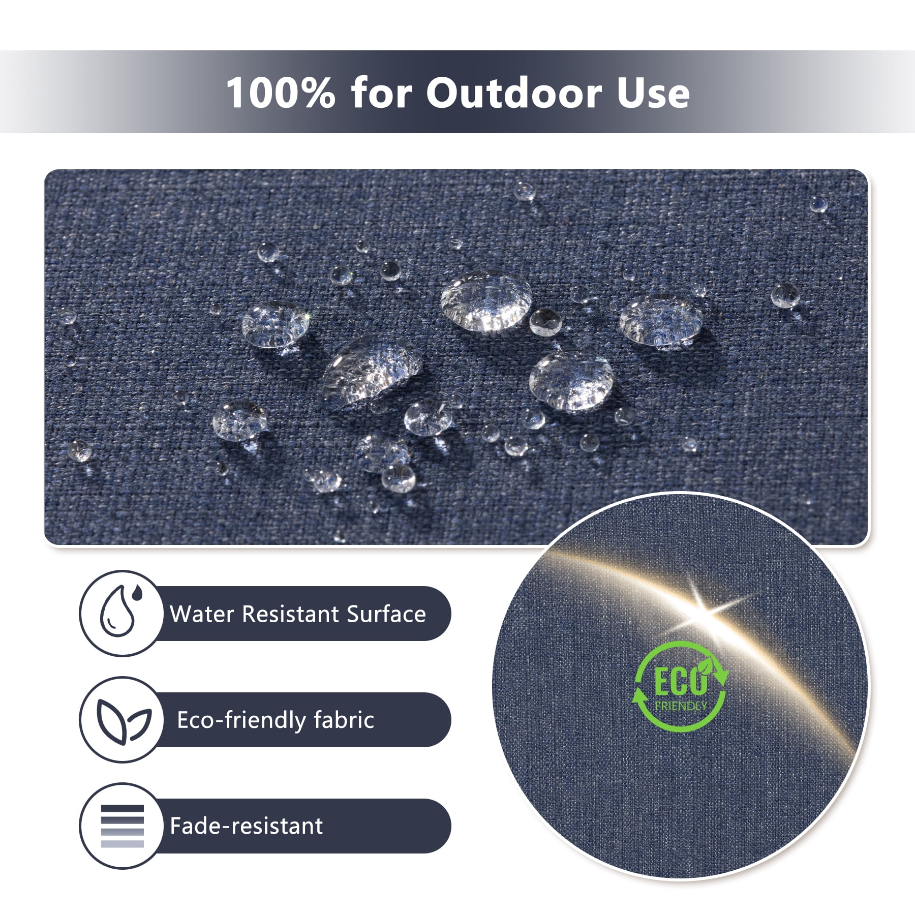 Goodgoods 20" x 21.5" Indoor & Outdoor Deep Seat Chair Cushions with Fasteners, Water & Fade Resistant, Sky