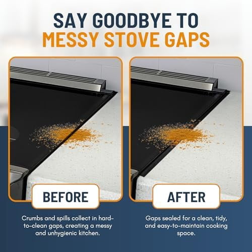 Stainless Steel Stove Gap Covers (2 Pack) Adjustable Length 13.8" to 27.5" Stove Gap Covers Stainless Steel, Steel Adjustable Stove Gap Covers, Counter, Oven & Stove Gap Filler