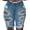 Blue, variant on Purcolt Women's High Waist Ripped Denim Shorts Frayed Hem Distressed Stretchy Mid Thigh Short Jeans Casual Bermuda Shorts Summer Hot Pants with Pockets