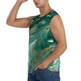thumbnail image 3 of Fotbe Men's Green And Gold Marble Print Men's Sleeveless Muscle Tank Tops Casual T-Shirts for Gym Workout Beach-XX-Large, 3 of 8