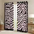 thumbnail image 2 of Feelyou Fashion Zebra Print Blackout Curtains Set of 2 (52x84 Each), Black Pink Lines Stripes Window Curtains, Teens Kids Boys Girls Curtains and Drapes, Blackout Curtains Bedroom Decor, 2 of 6