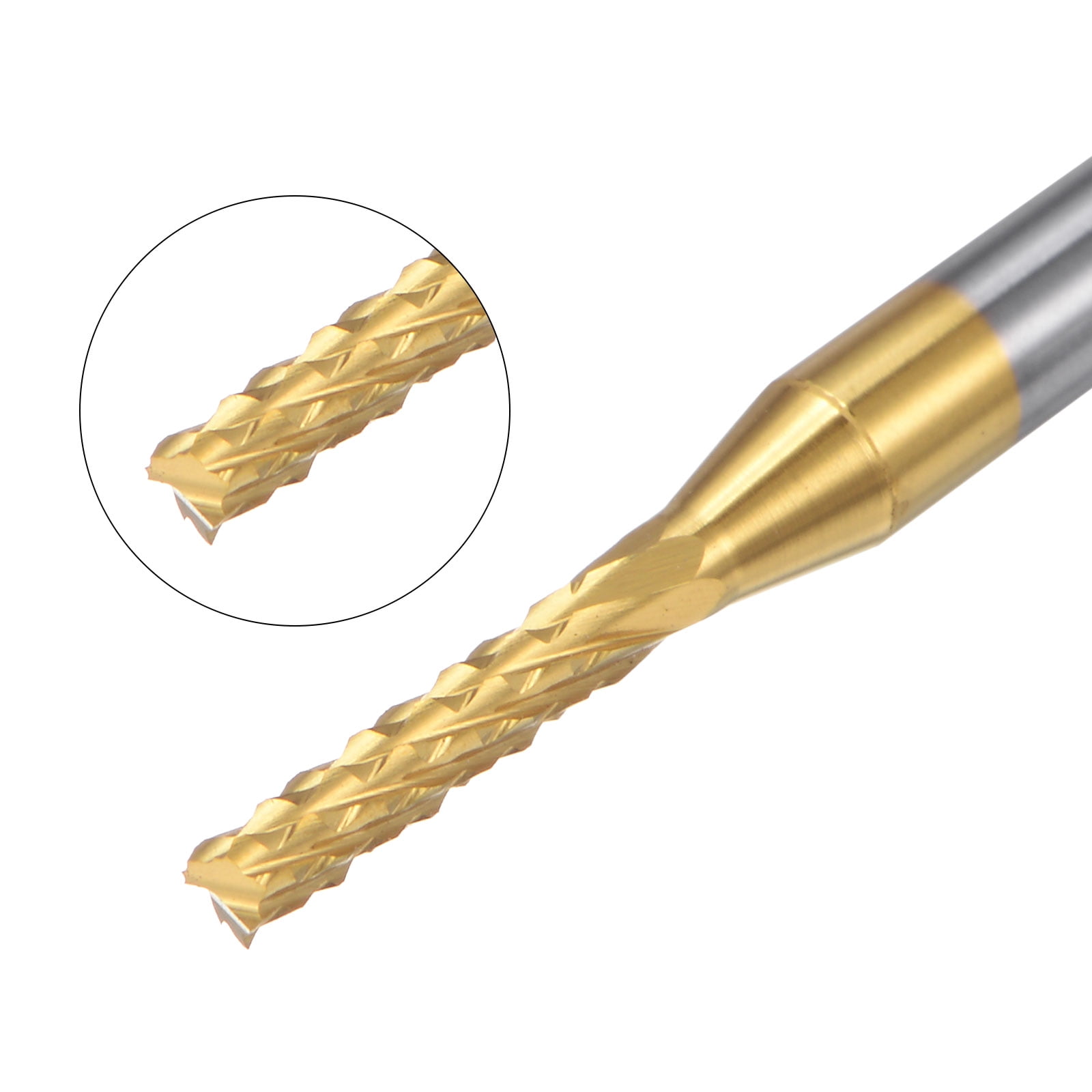 Uxcell  0.071'' Coat Carbide End Mill Engraving Milling Cutter CNC Router Bits Titanium Silver Tone 10Pcs