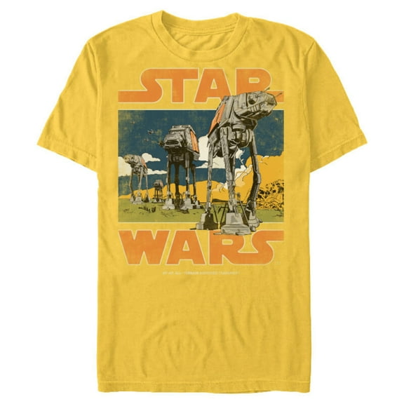 Star Wars AT-AT Walkers Vintage - Short Sleeve Blended T-Shirt for Adults - Customized-Yellow