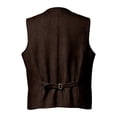 thumbnail image 5 of Zynoxe Vest Jackets for Men with Multiple Pockets Classic Sleeveless Lapel V Neck Jackets Single Breasted Mens Blazer Vest Fashionable Solid Color Casual Outer Gilet Brown XL, 5 of 8