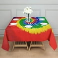 thumbnail image 3 of Colorful Tie Dye Pattern Square Tablecloth,Waterproof Square Table Cover,Wipeable Spillproof Washable Table Cover for Home Kitchen Party Decor 60"x60"(152x152cm), 3 of 6