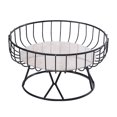 thumbnail image 1 of Fruit Tray Hollow Design High Foot Iron Marblel Decorative Practical Baking Paint Process Serving Fruit Basket L Black, 1 of 12