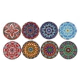 thumbnail image 1 of Posavasos navideños con pintura de diamante DIY, paquete de 8 vasos de cerámica para bebidas, cojín antideslizante para mesa, 1 of 8