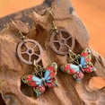 thumbnail image 3 of Pendientes colgantes de gota de moda Steampunk de engranajes de mariposa de cristal vintage Salvador Steampunk engranajes pendientes, 3 of 8