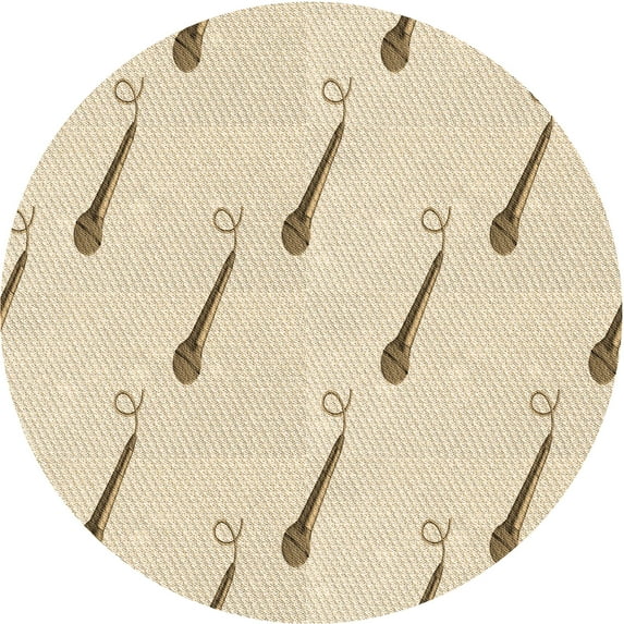 Ahgly Company Indoor Round Patterned Moccasin Beige Area Rugs, 8' Round