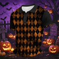 thumbnail image 5 of IAJDKMEK Halloween Men's Polo Short SleeveShirt - Soft Fabric Button-Down Shirt, Ideal Summer Shirt for Daily Casual, Holiday Wear, Golf Shirt & Costume,Black L, 5 of 7