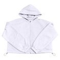 thumbnail image 5 of Oversized Cropped Hoodie Women Long Sleeve Drop Shoulder Boxy Fit Zip Up Hooded Sweatshirt with Pockets Casual Jacket, 5 of 5