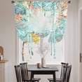 thumbnail image 3 of Blue Coastal Tie Up Curtains for Windows, Adjustable Balloon Window Shades, Summer Nautical Beach Coral Starfish Kitchen Window Treatments Adjustable Roll Up Curtain for Basement/Nursery 52"x45", 3 of 8