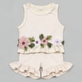 thumbnail image 5 of Xyant Toddler Baby Girl Clothes Knit Floral Fly Sleeve Tops Shorts Cute Summer Spring Outfits Infant Baby Girl Clothing Set (Beige,2-3 Years), 5 of 7