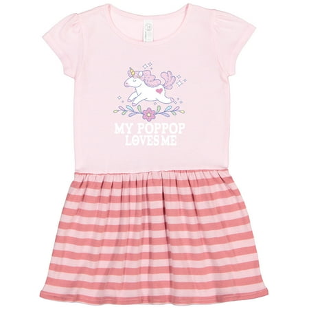

Inktastic PopPop Loves Me Unicorn for Girl Gift Toddler Girl Dress