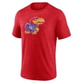 thumbnail image 2 of Men's Red Kansas Jayhawks Classic Primary Tri-Blend T-Shirt, 2 of 3