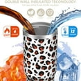thumbnail image 3 of Leopard Print 30oz Handheld Travel Tumbler with Handle – Double Wall Stainless Steel Insulated Cup, Flip Straw Lid, Leak-Proof & BPA-Free for Hot and Cold Drinks – Durable Coffee & Juice Mug Black, 3 of 6