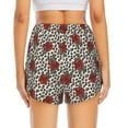 thumbnail image 4 of Xecao's Leopard Print Rose for a double-layer running short for women, perfect for gym, tennis, and more, featuring a convenient pocket., 4 of 9