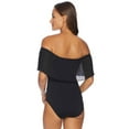 thumbnail image 2 of Luxe Aphrodite Plisse (Please Say) Ruffle One Piece LU16558-BLK S / Black, 2 of 3