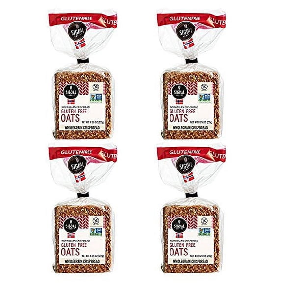 Sigdal Bakeri Gluten Free Oats, Wholegrain Crispbread, 8.29oz (Pack of 4)